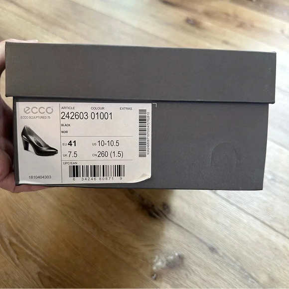 NIB Ecco Sculptured 75 Round Toe Textured Heel Leather Heels Size 41, 10-10.5 - Picture 3 of 12